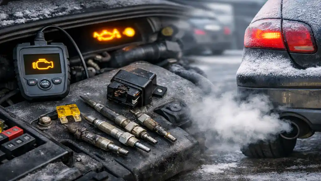 Code défaut Peugeot P1351 sur moteur HDi avec bougies de préchauffage, relais et fumée blanche au démarrage à froid