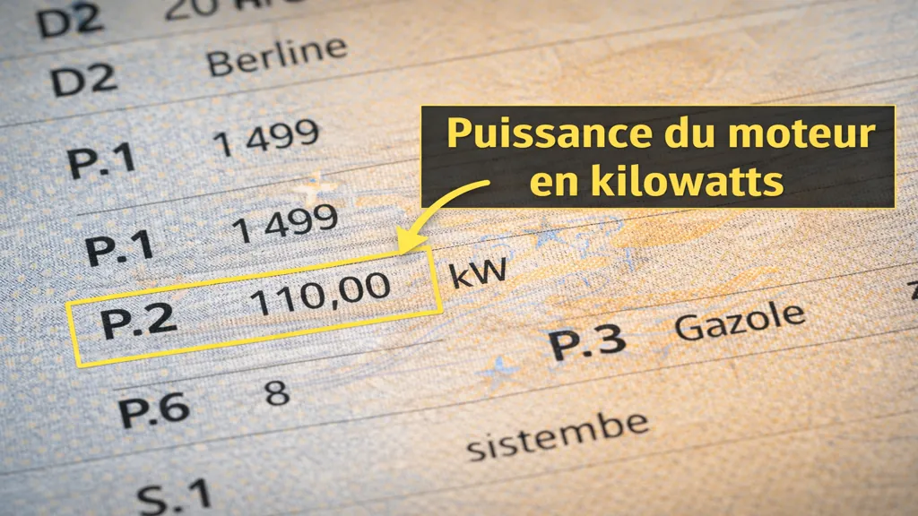 case P2 carte grise puissance moteur en kilowatts sur certificat d immatriculation